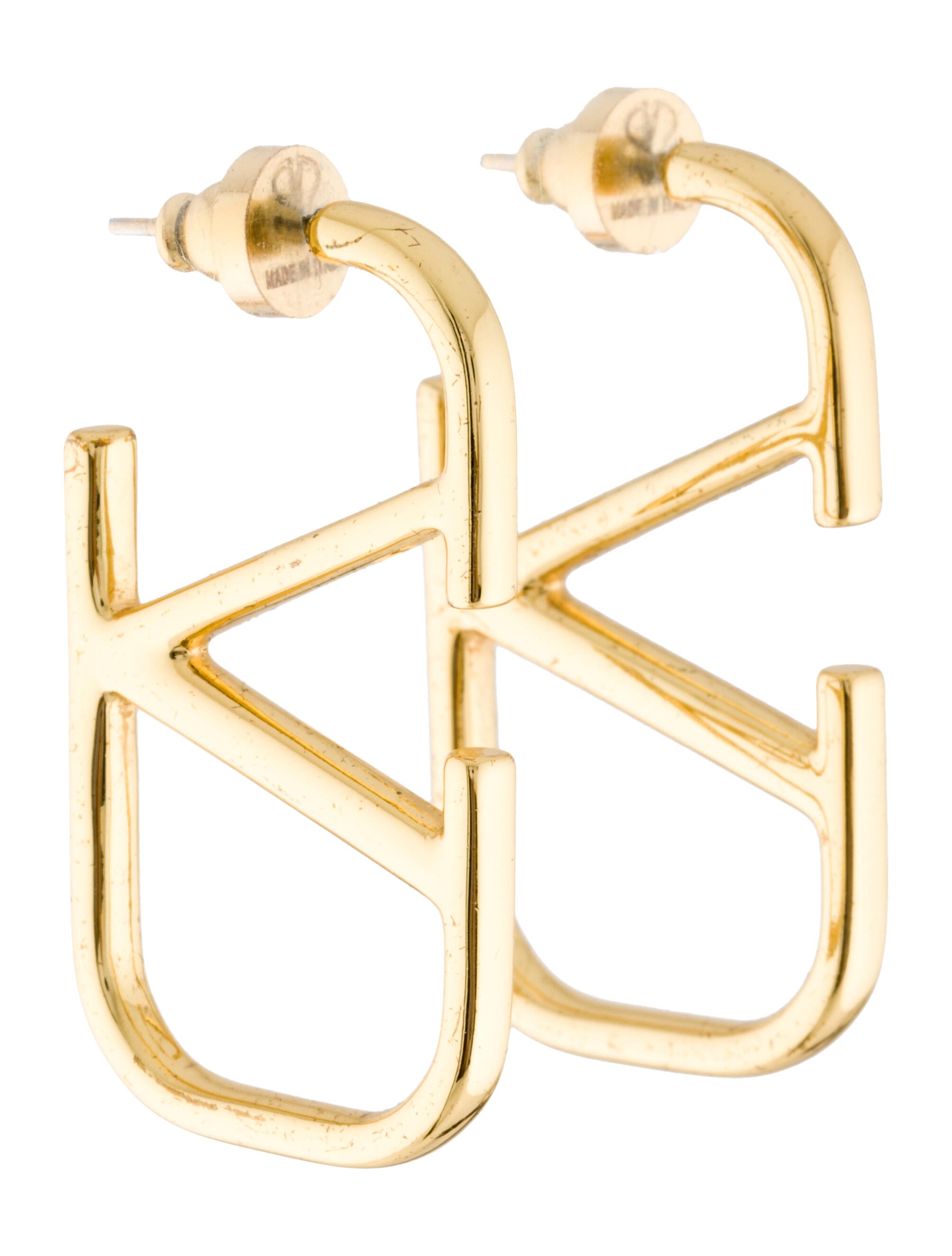 Valentino VLogo Signature Drop Hoop Earrings GoldTone Metal Drop