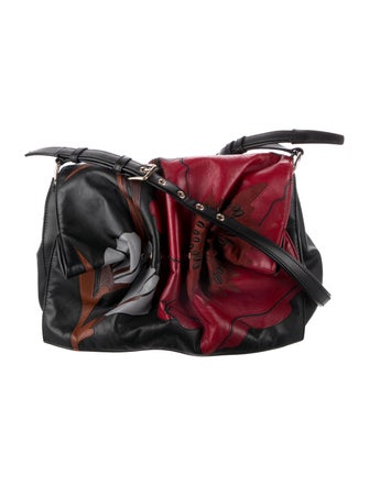 Valentino Leather Embroidered Shoulder Bag