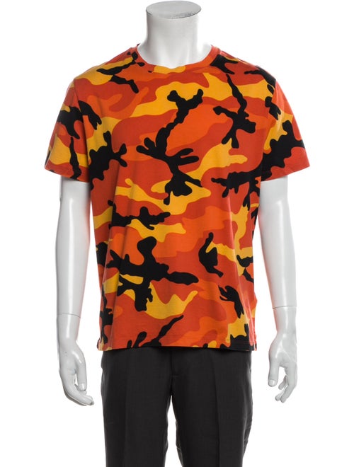 Valentino Camouflage Print Crew Neck T-Shirt