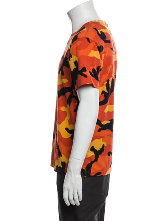 Valentino Camouflage Print Crew Neck T-Shirt