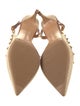 Valentino Rockstud Accents Raffia Slingback Pumps