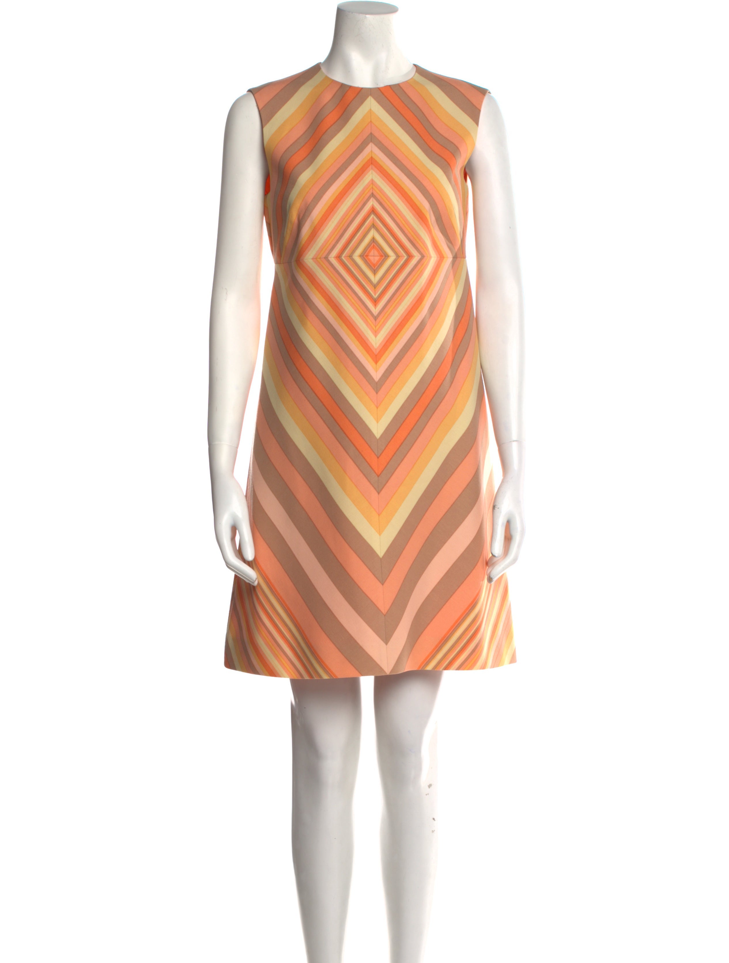 Valentino Virgin Wool Mini Dress - Orange Dresses, Clothing