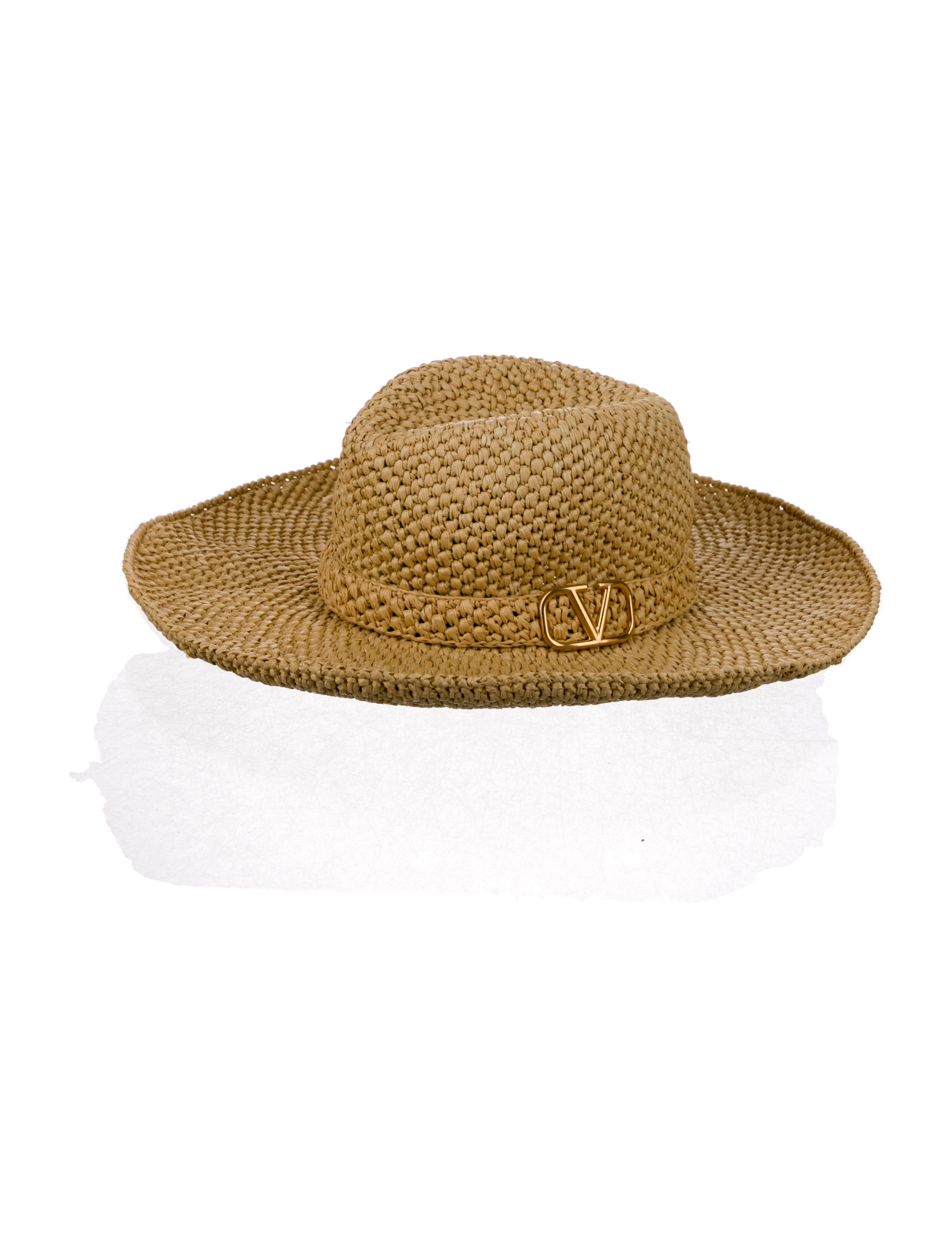 Valentino Raffia Weaved Sun Hat - Neutrals Hats, Accessories