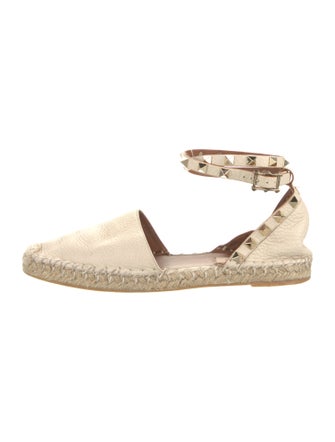 Valentino Rockstud Accents Leather Espadrilles