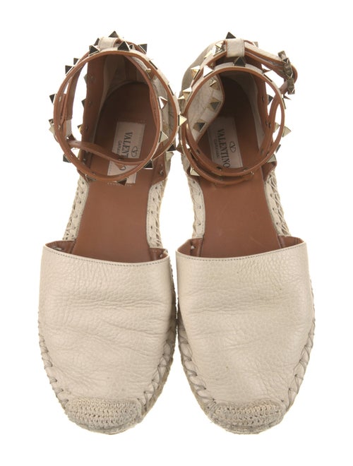 Valentino Rockstud Accents Leather Espadrilles