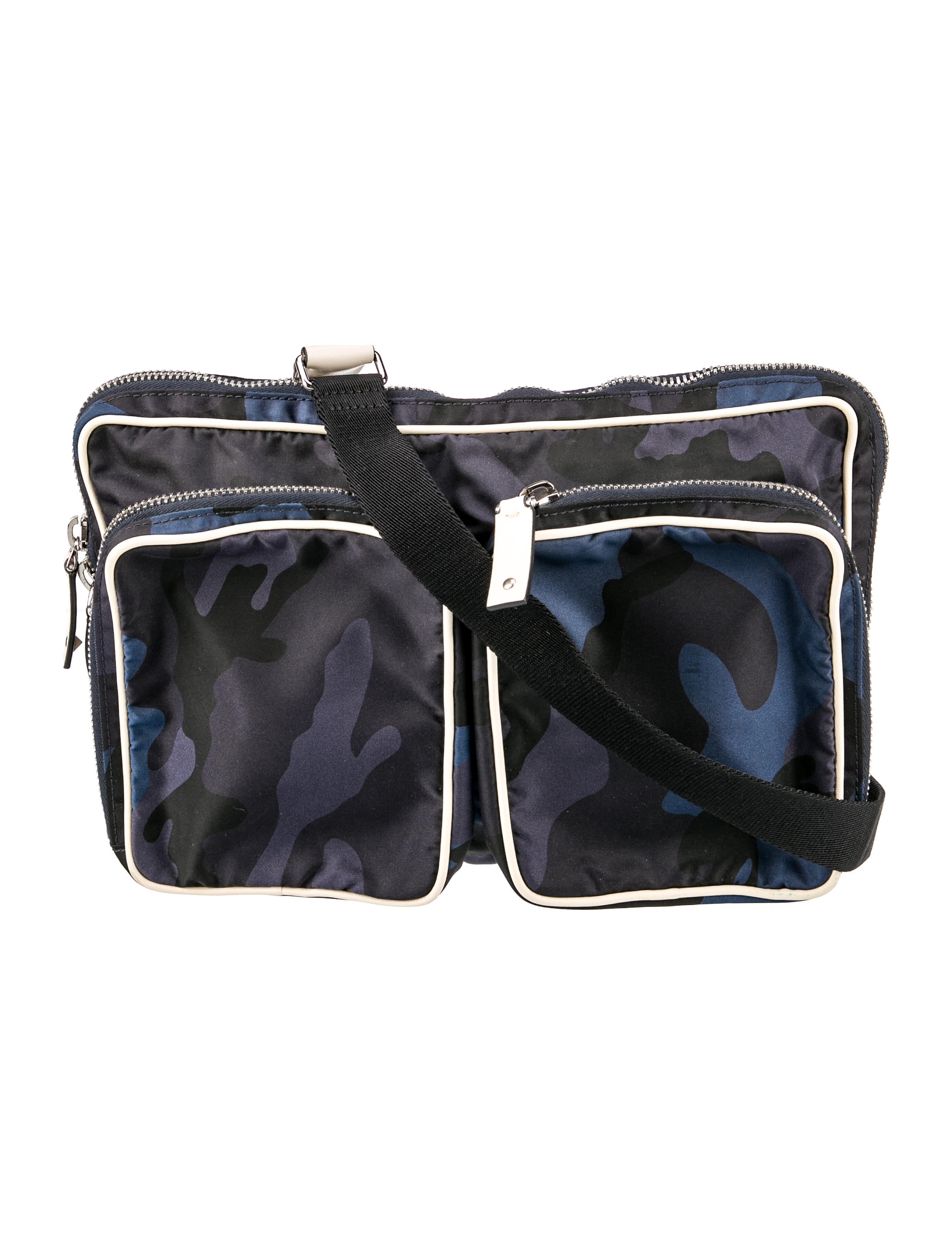 Valentino Nylon Messenger Bag Blue Crossbody Bags, Handbags