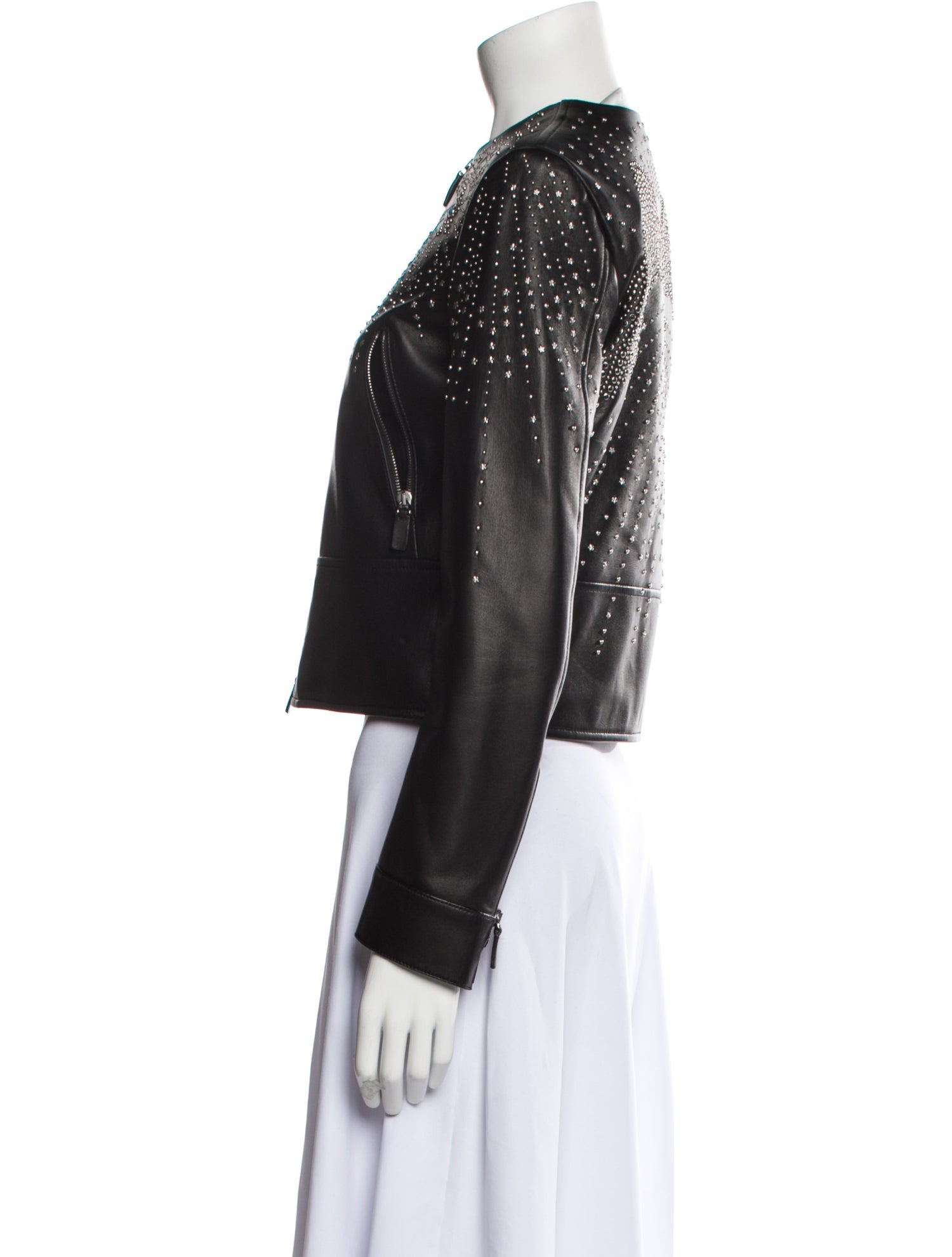 Valentino Lambskin Biker Jacket - Black Jackets, Clothing - VAL381748 ...
