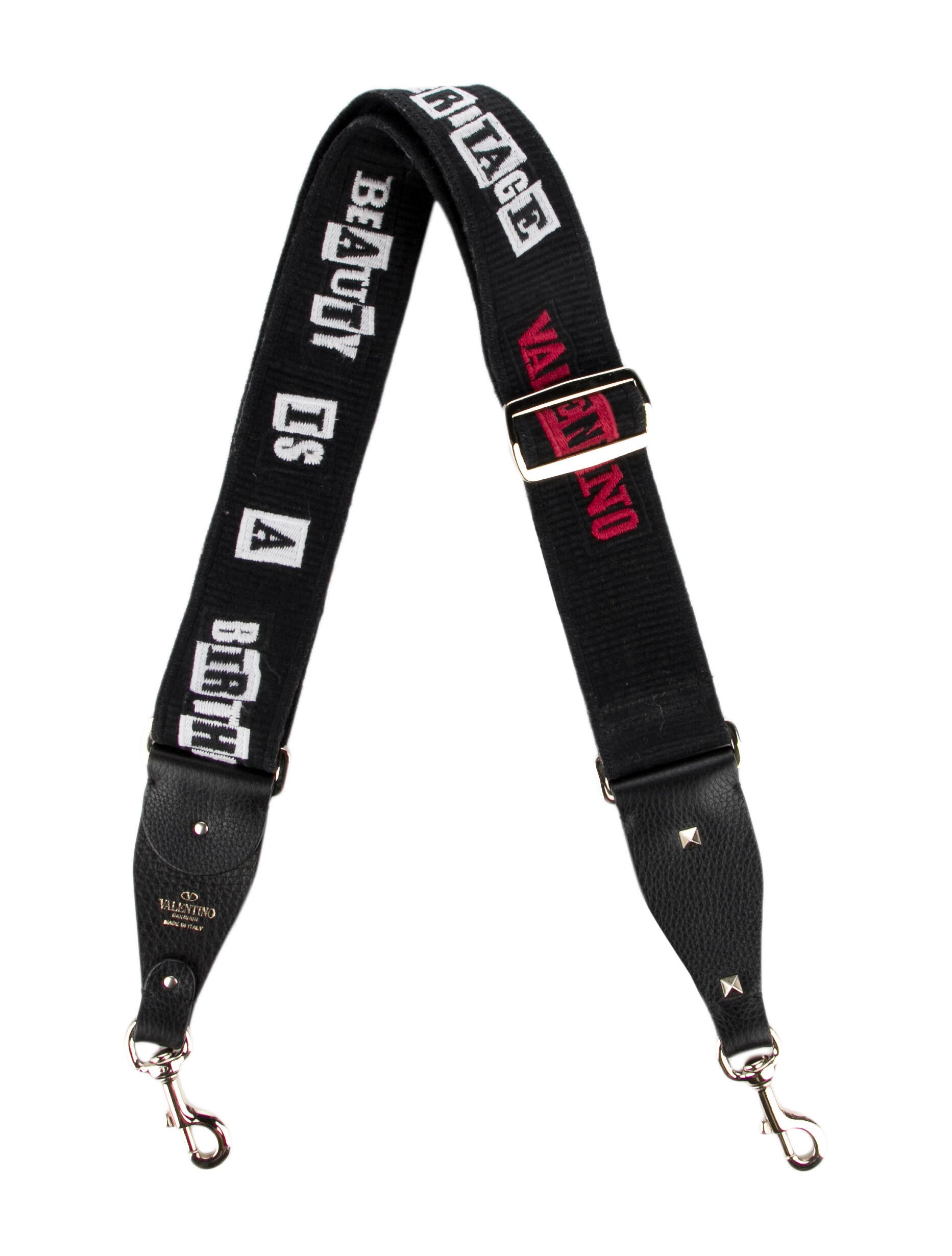 Valentino Logo Bag Strap Black Bag Accessories, Accessories