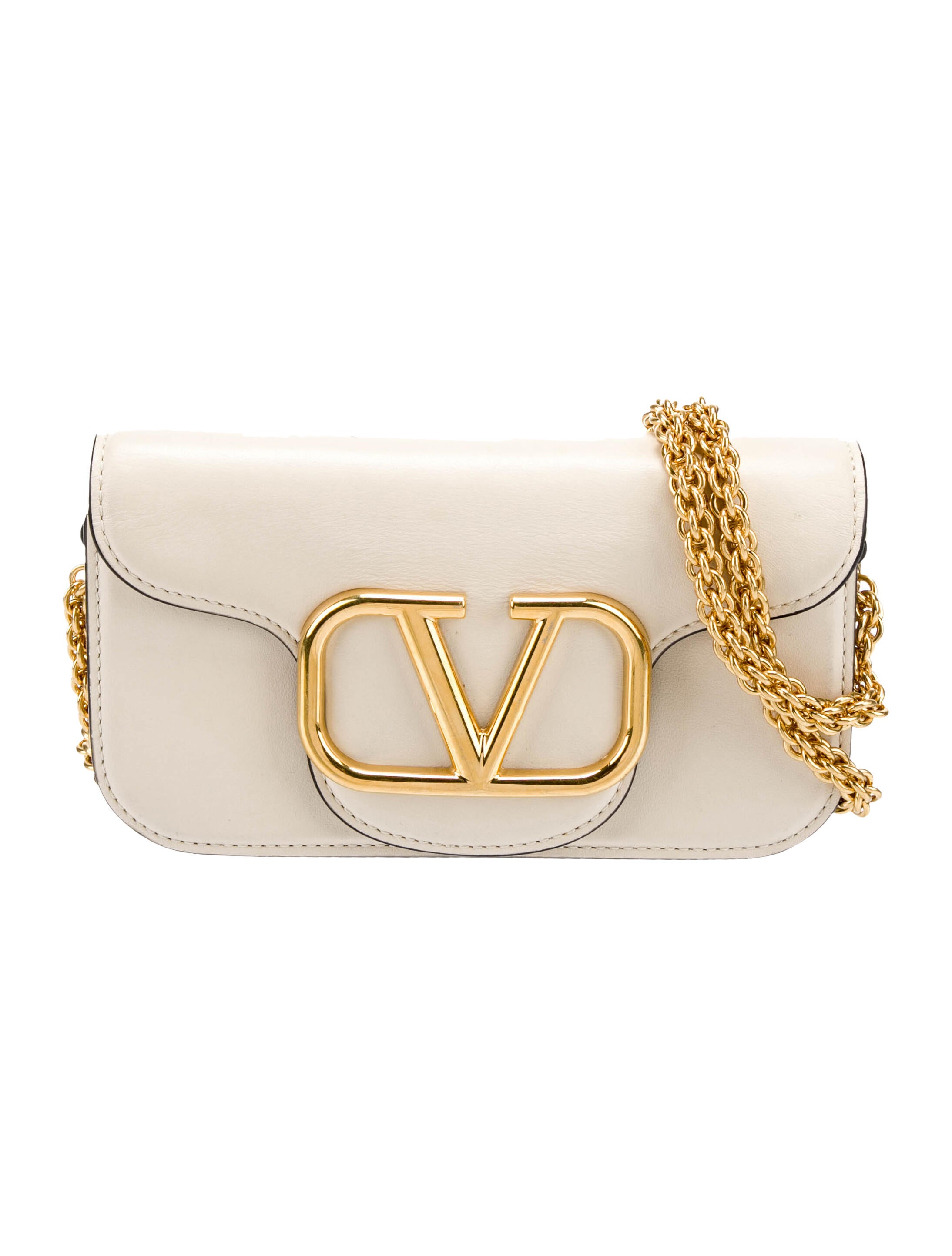 Valentino Leather Vlogo Crossbody Bag Neutrals Crossbody Bags, Handbags VAL386270 The RealReal