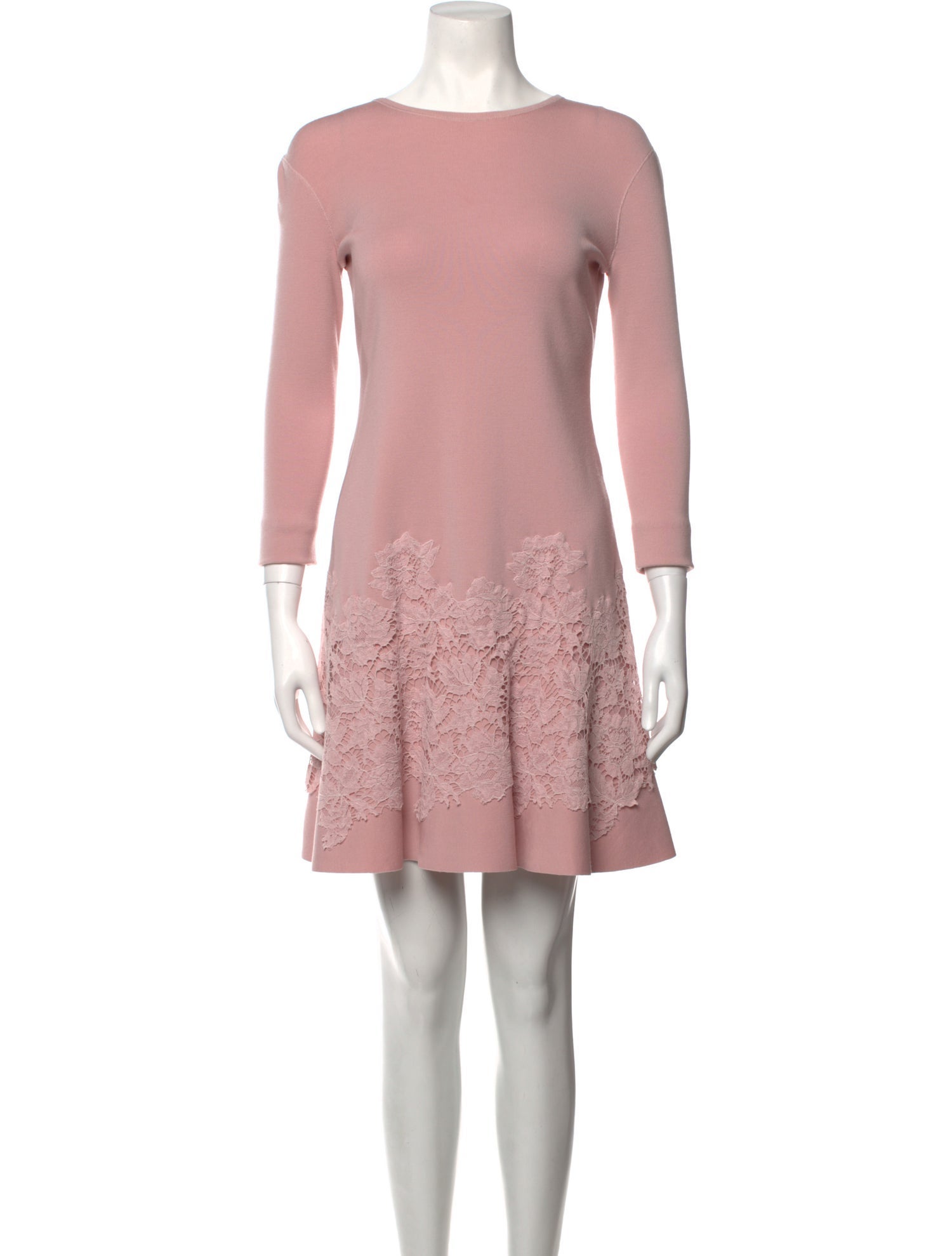 Valetta | Light Pink Plunge-Neck Tailored Mini Dress