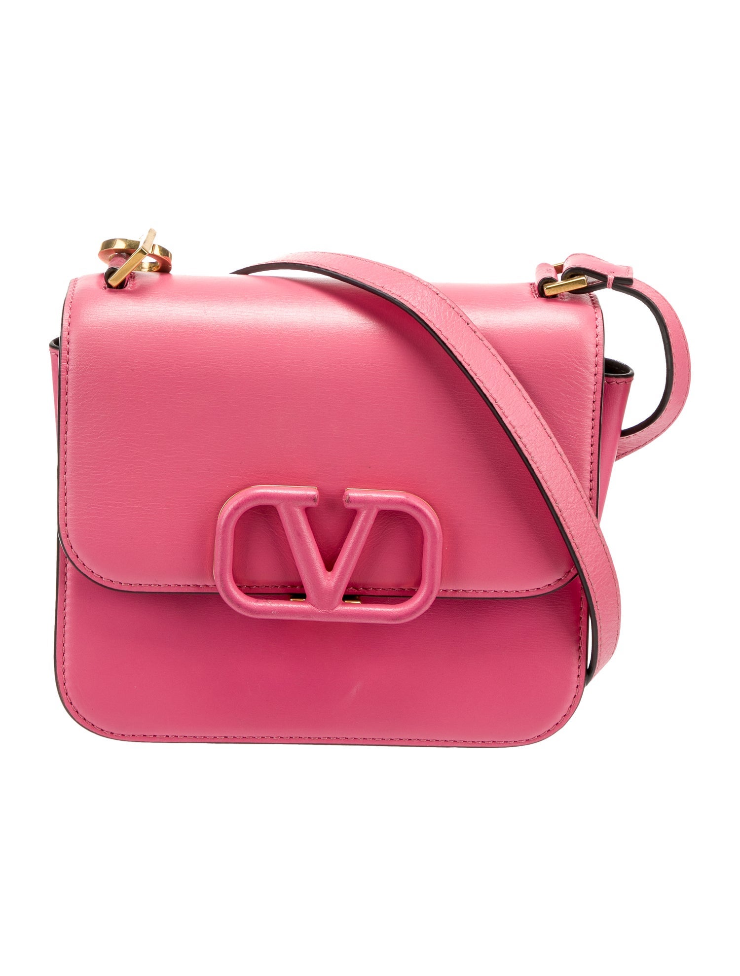 Valentino Leather VLogo Crossbody Bag Pink Crossbody Bags, Handbags VAL387098 The RealReal