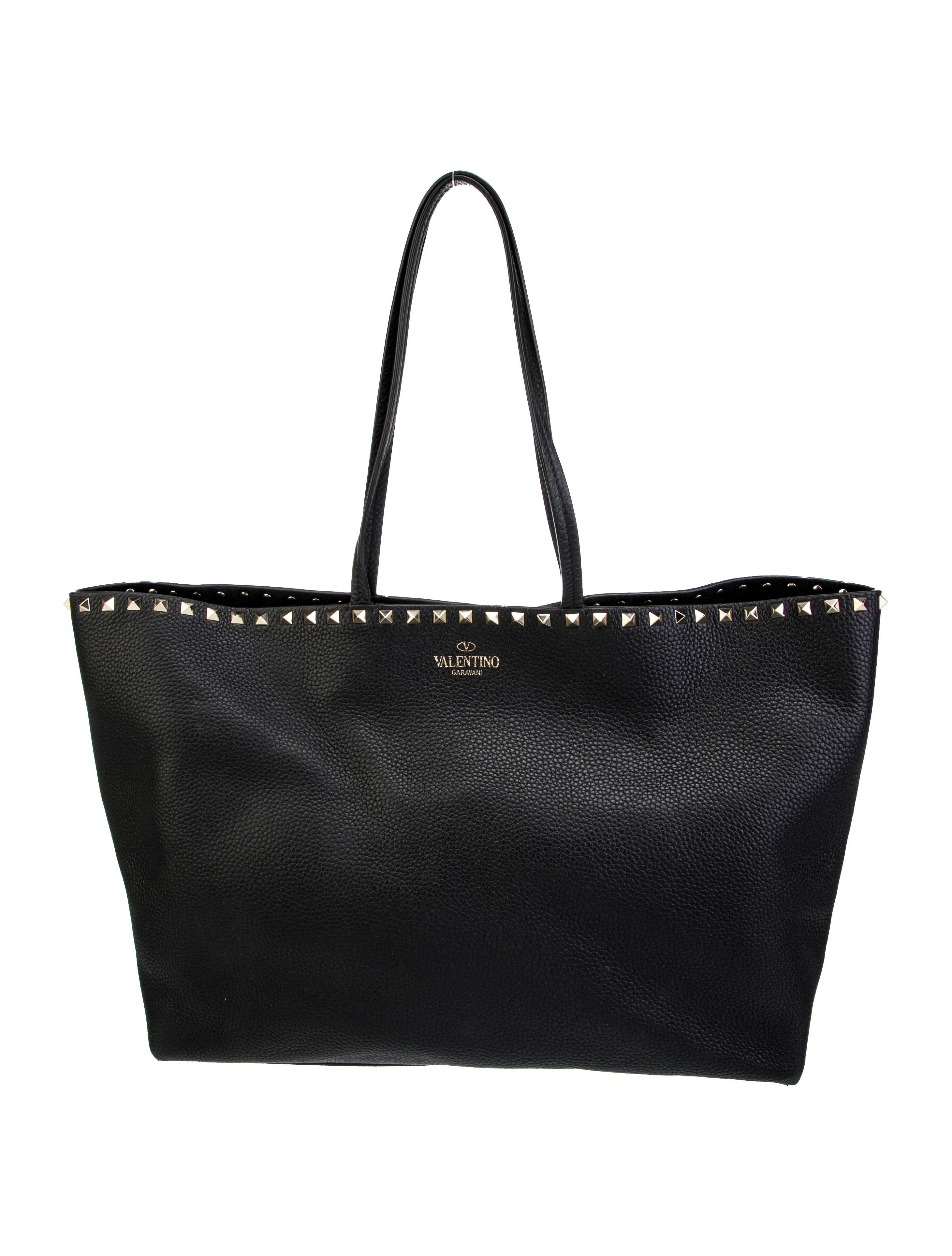 Valentino Leather Rockstud Tote Bag