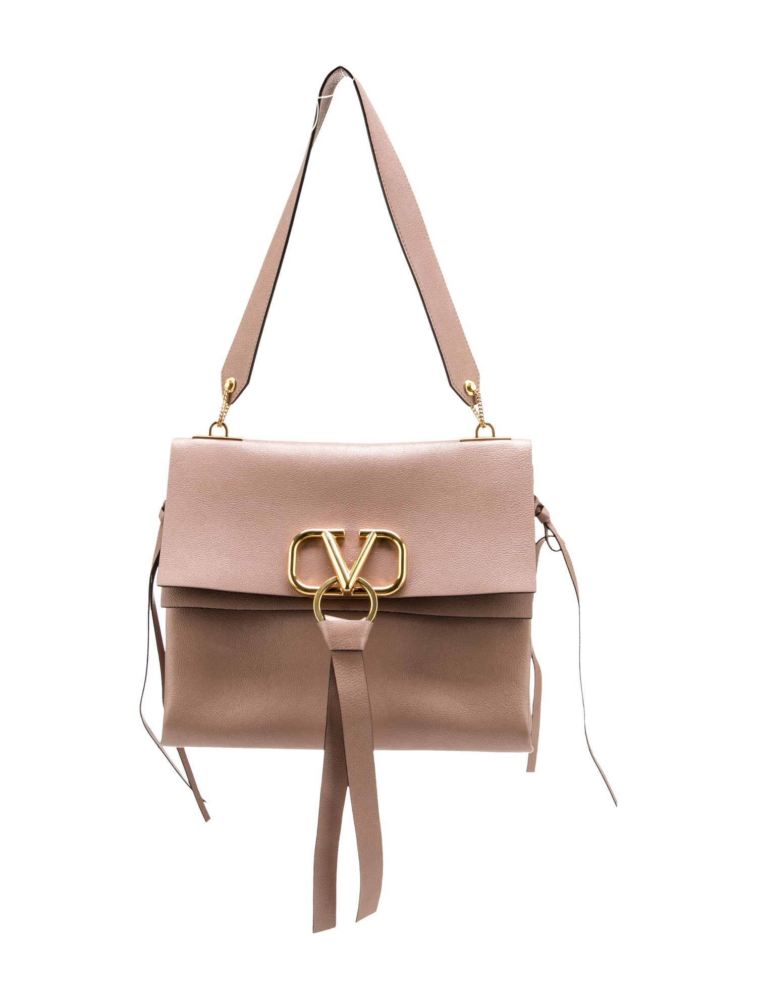 Valentino VRing Leather Shoulder Bag Neutrals Shoulder Bags, Handbags