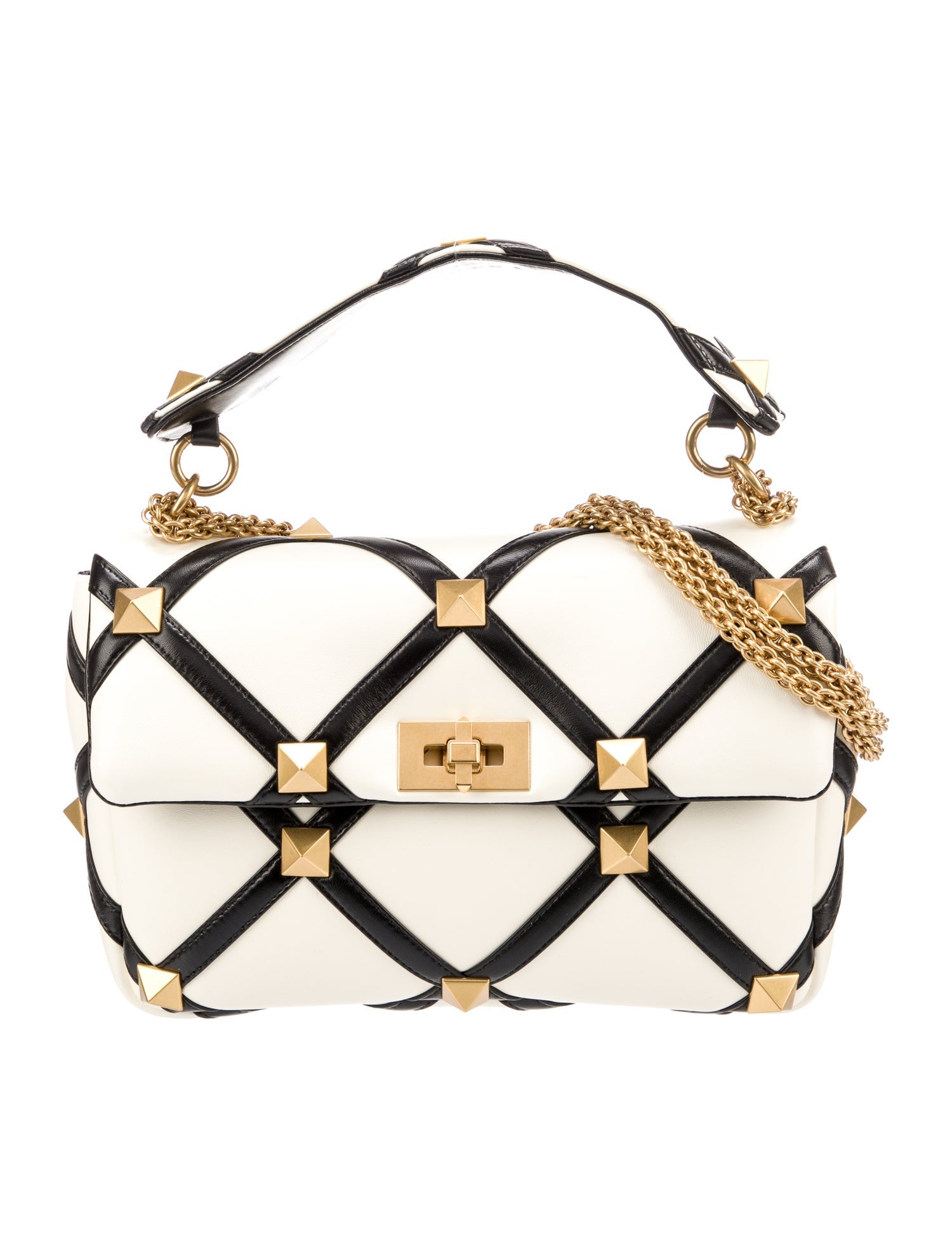 Valentino Large Roman Stud Crossbody Bag Neutrals Crossbody Bags