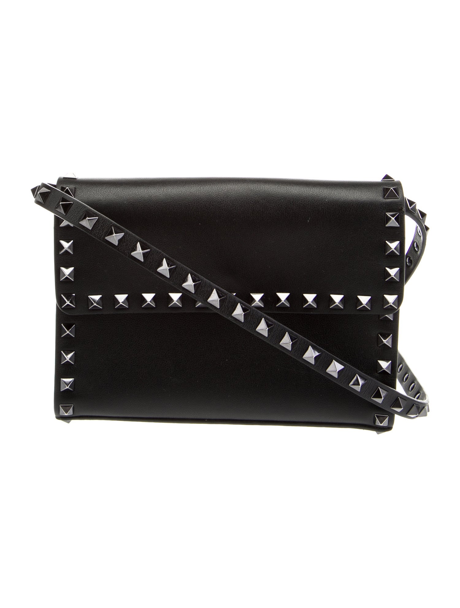 Valentino Leather Rockstud Crossbody Bag Black Crossbody Bags