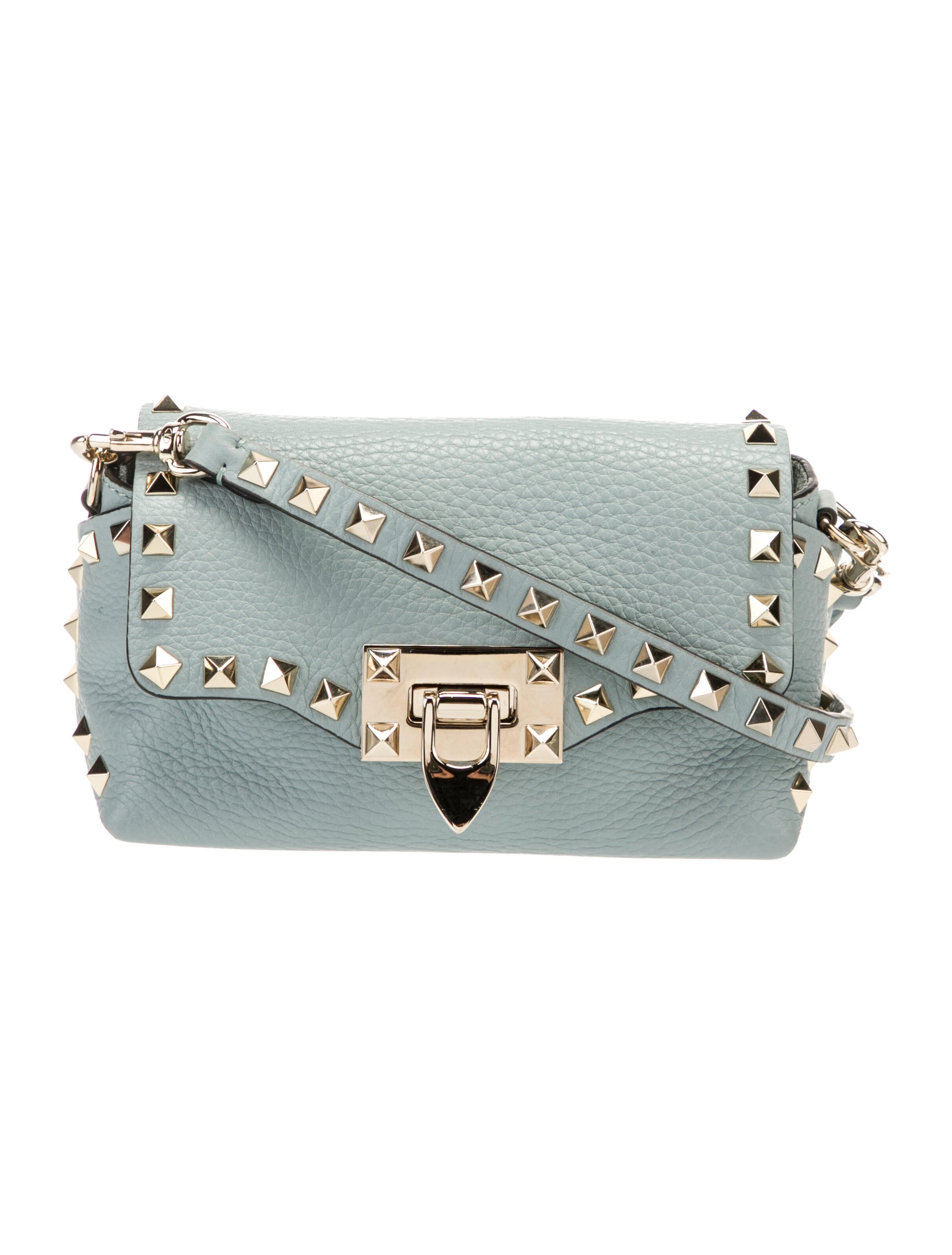 Valentino Studded Leather Crossbody Bag Blue Crossbody Bags, Handbags