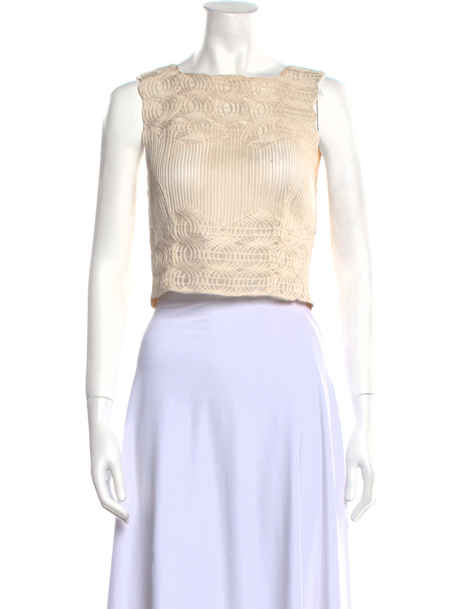 Valentino Silk Square Neckline Crop Top