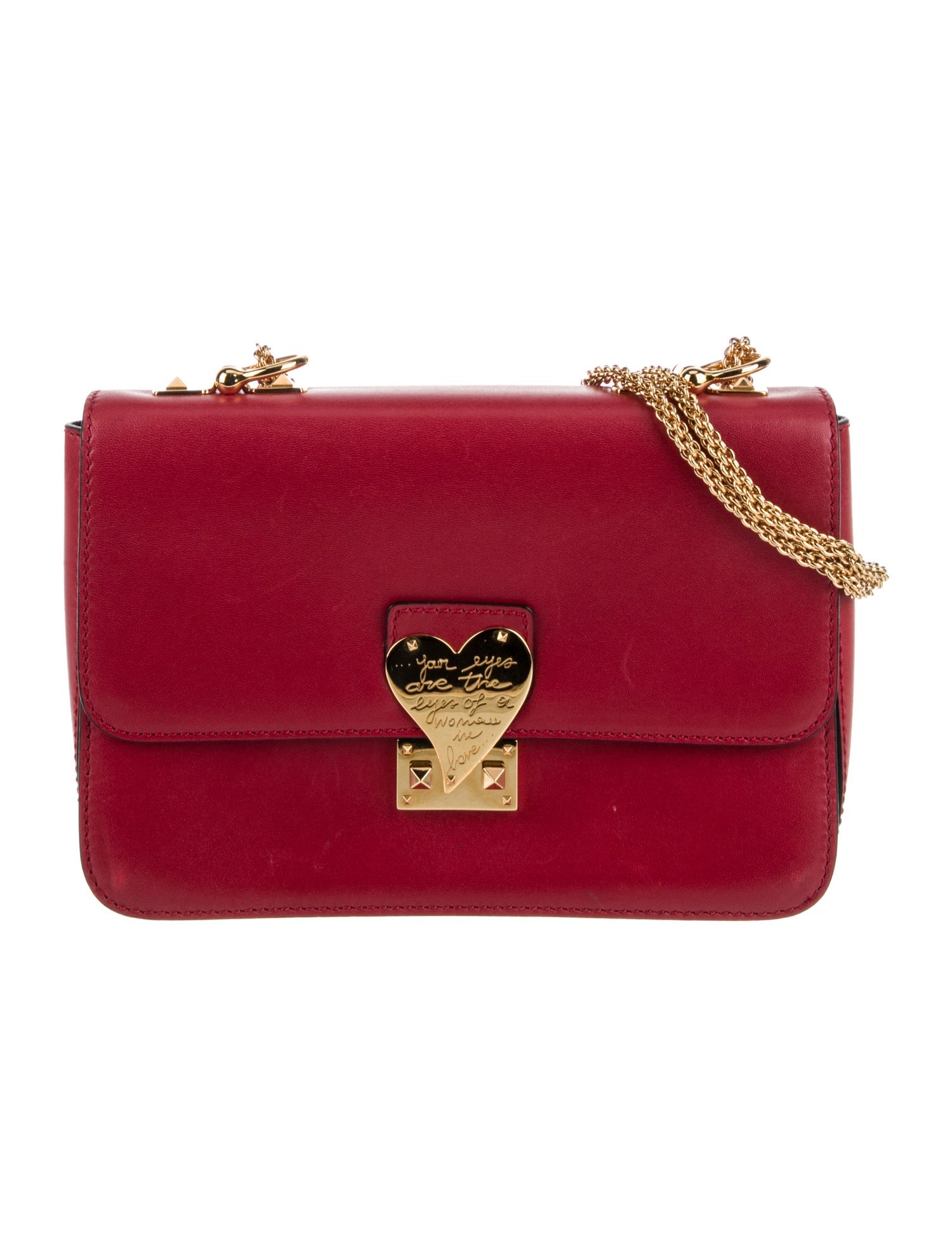 Valentino Leather Shoulder Bag - Red Shoulder Bags, Handbags ...