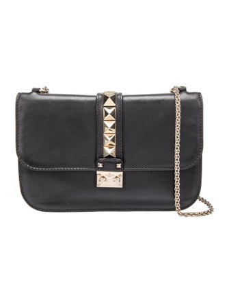 Valentino Studded Leather Chain Linked Shoulder Bag