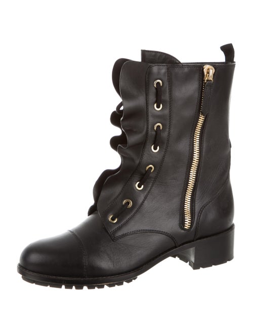 Valentino Ruffle-Embellished Ankle Boots