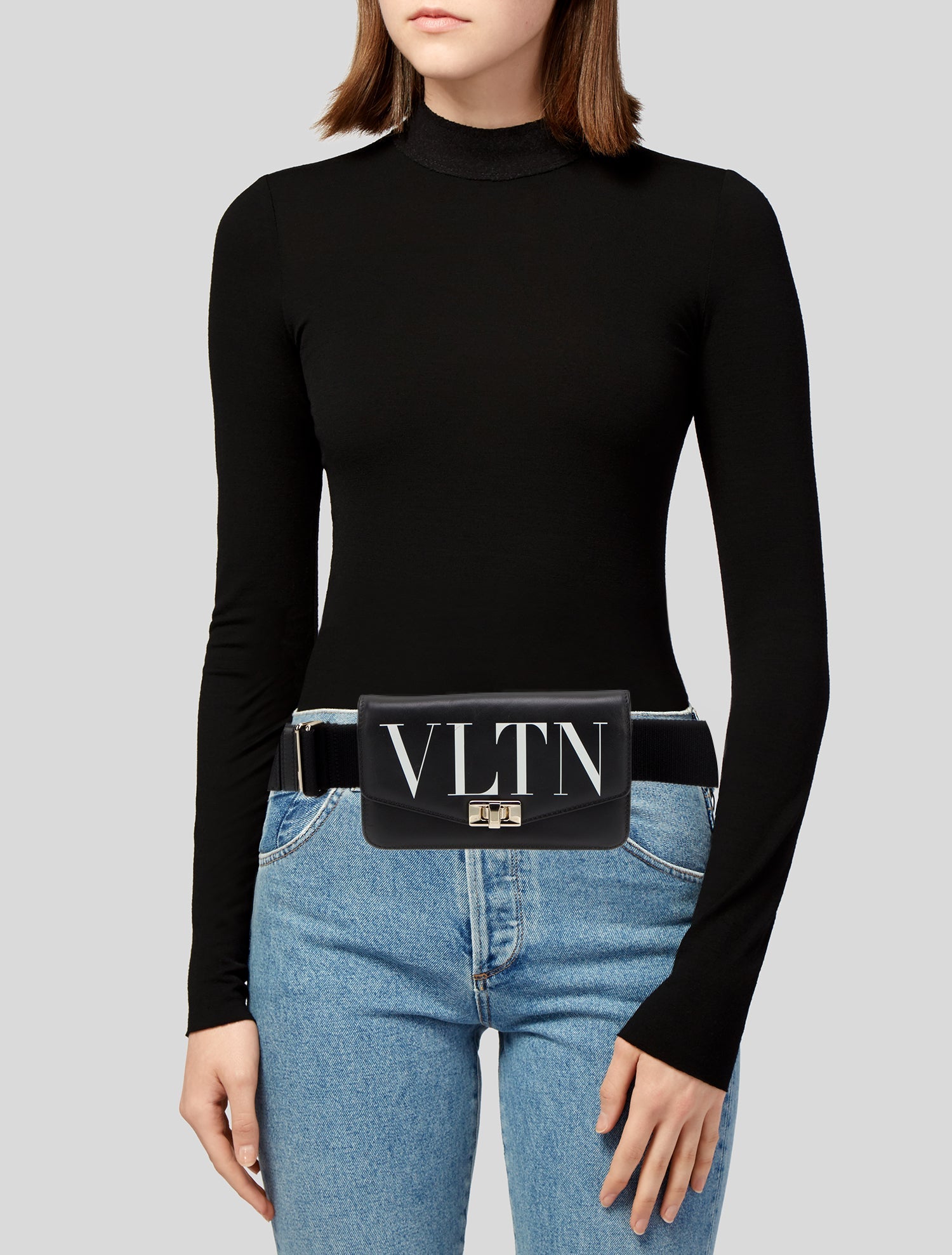 Valentino Logo Leather Waist Bag