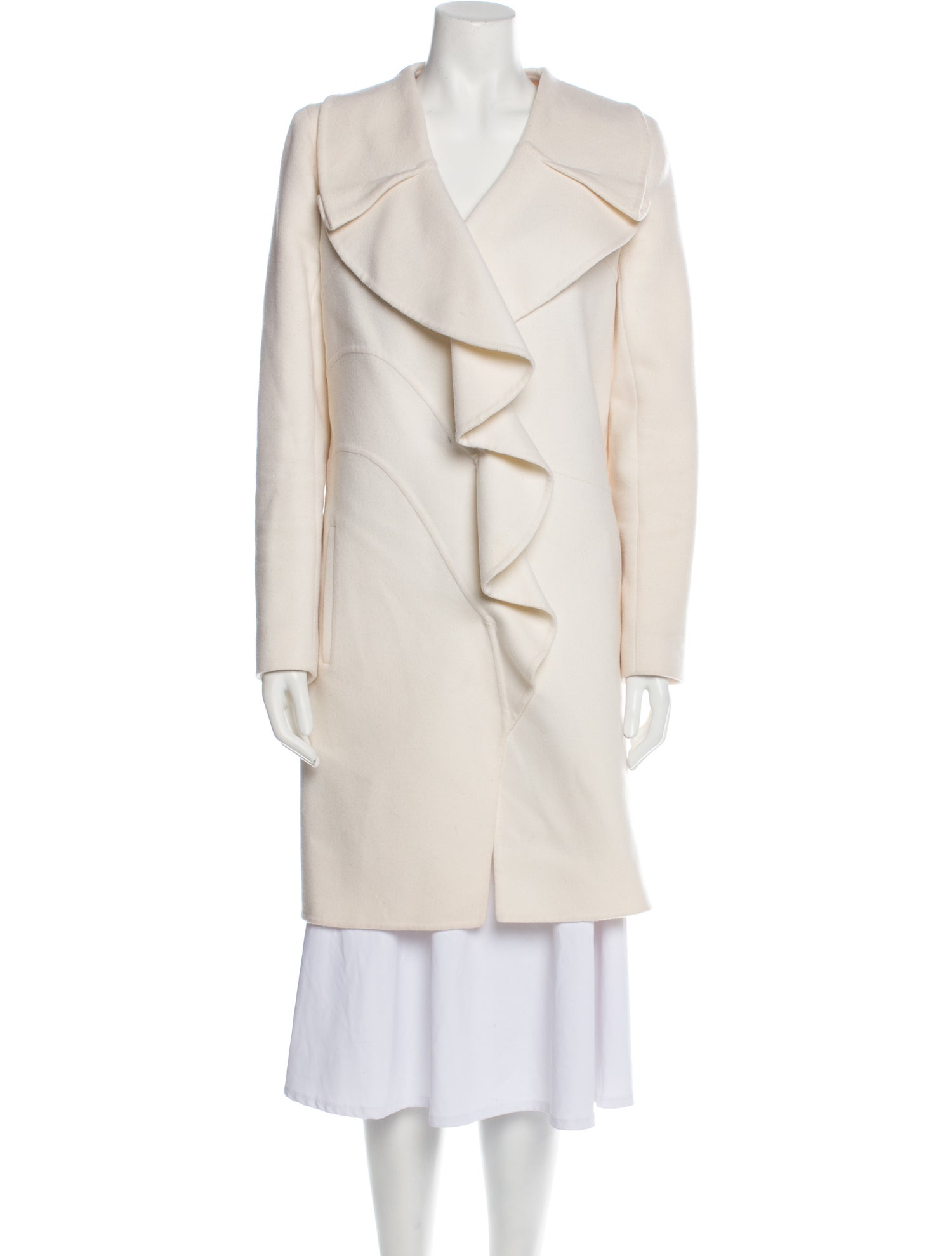 Valentino Cashmere Ruffle Coat