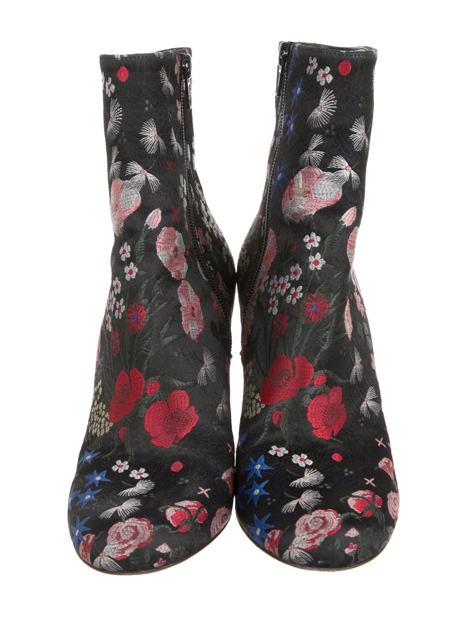 Valentino PreFall 2015 FloralEmbroidered Ankle Boots Shoes