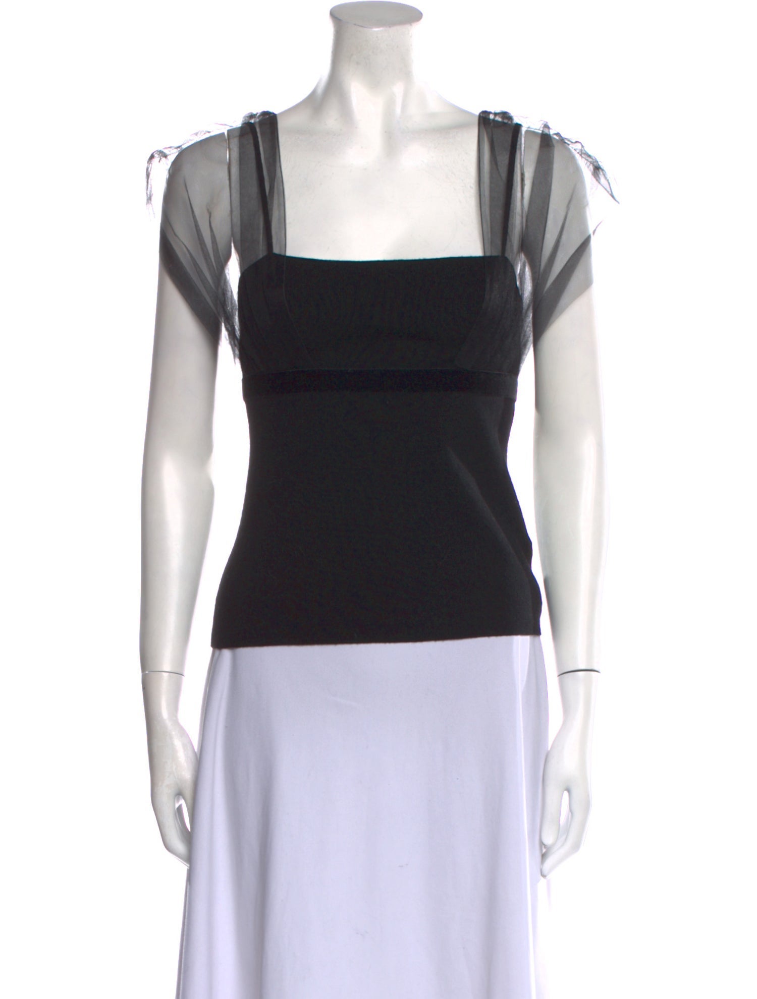 Valentino Merino Wool Square Neckline Top