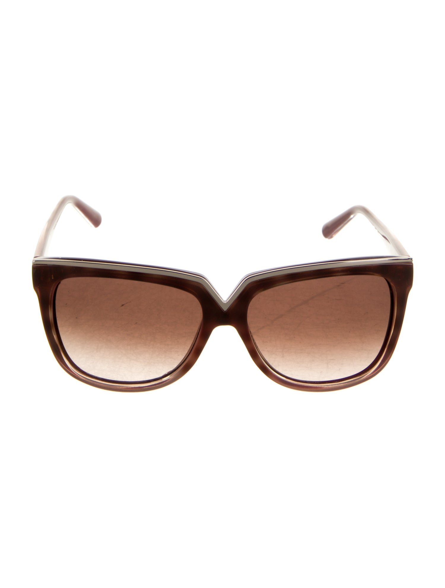 Valentino Square Gradient Sunglasses - Brown Sunglasses