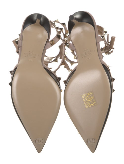 Valentino Rockstud Accents Leather T-Strap Pumps