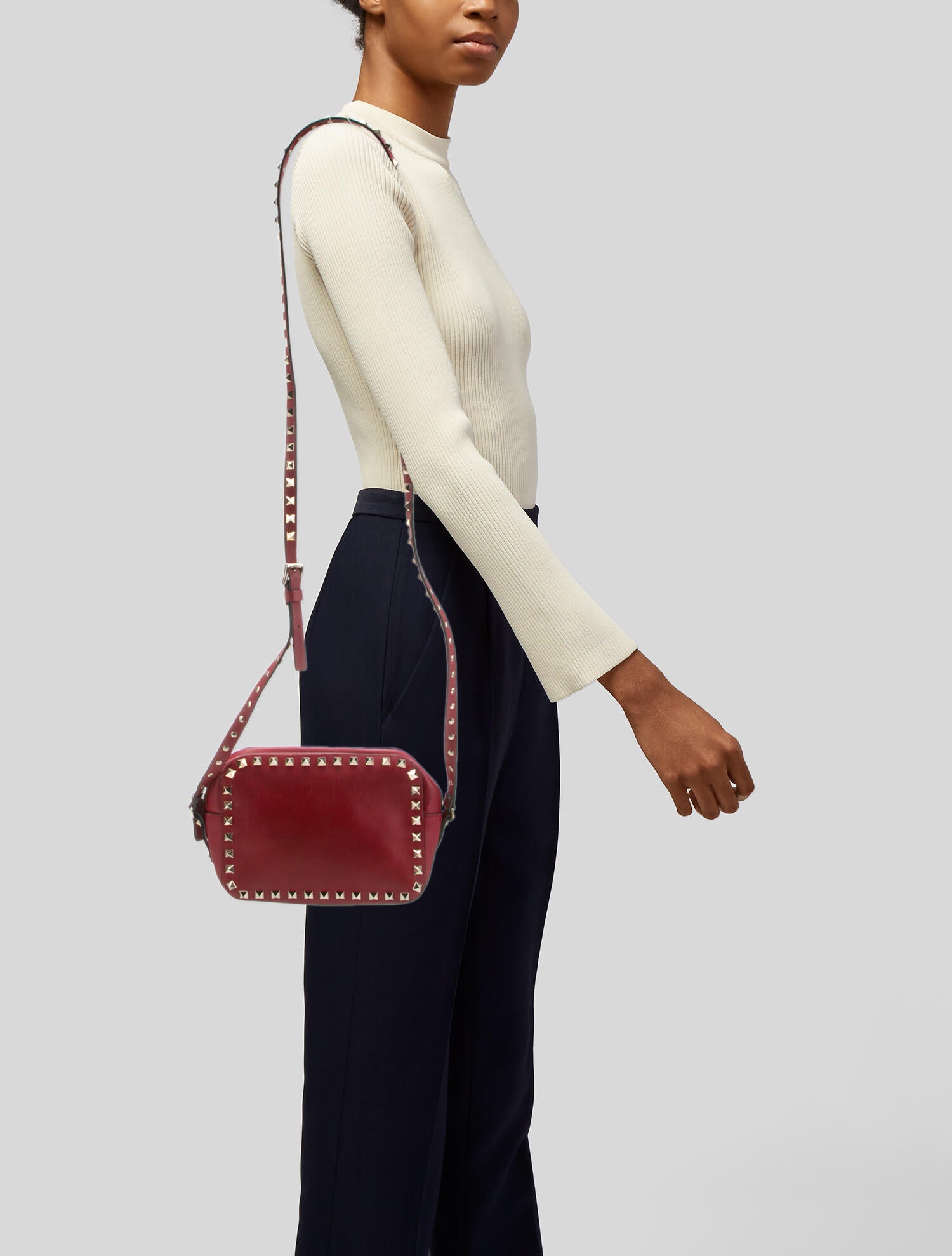 Valentino Leather Rockstud Crossbody Bag
