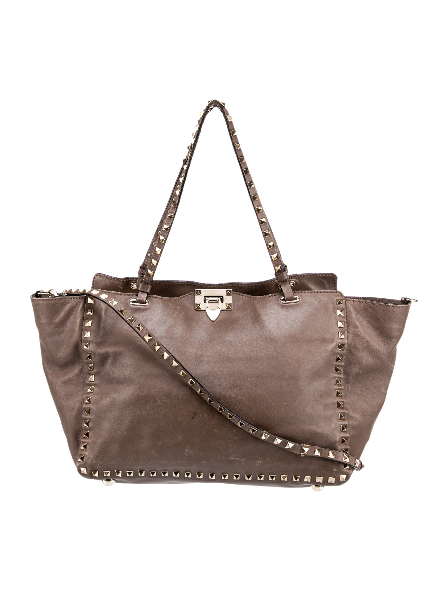 Valentino Rockstud Leather Tote Blue Totes, Handbags VAL405027