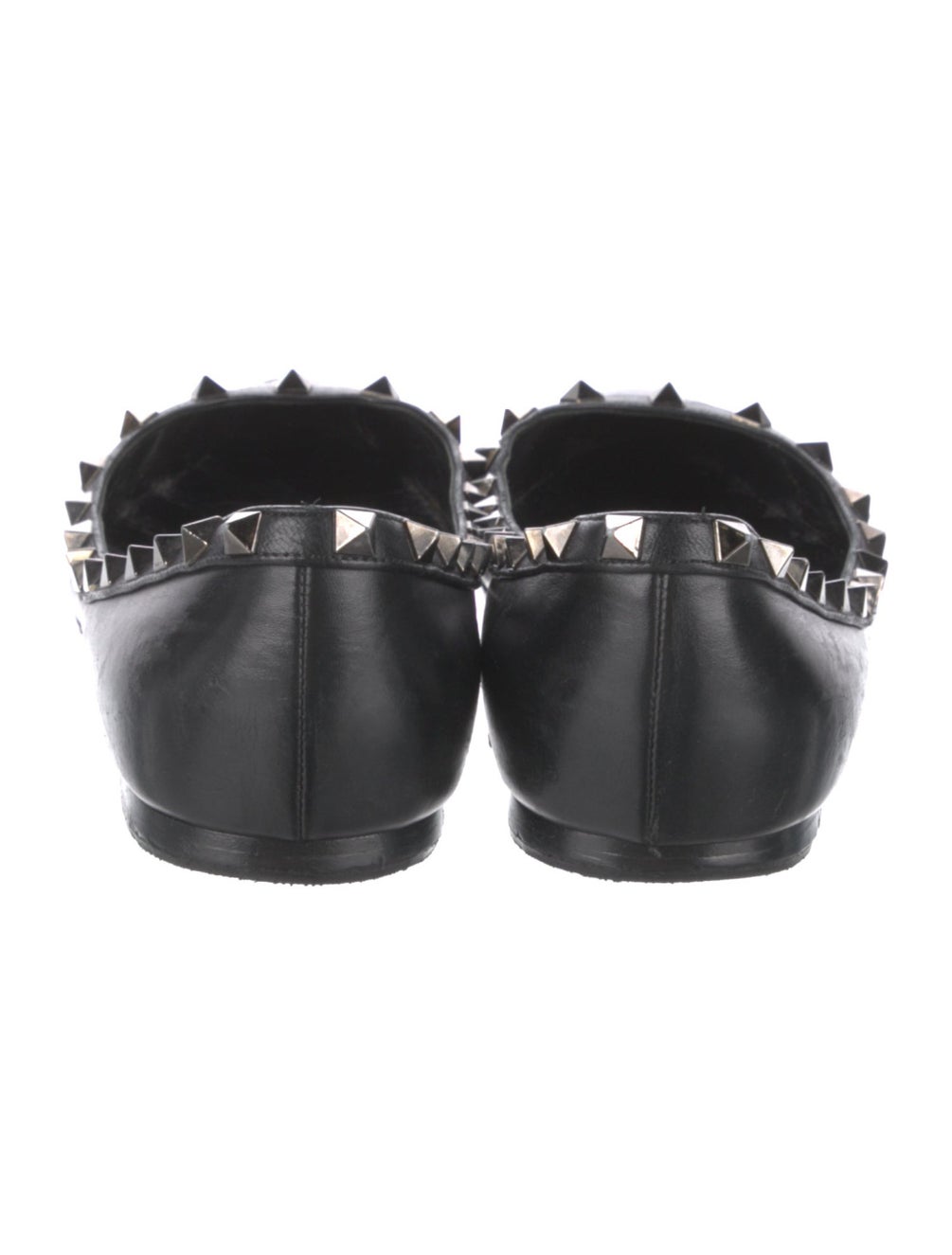 Valentino Rockstud Accents Leather Ballet Flats - Black Flats, Shoes ...