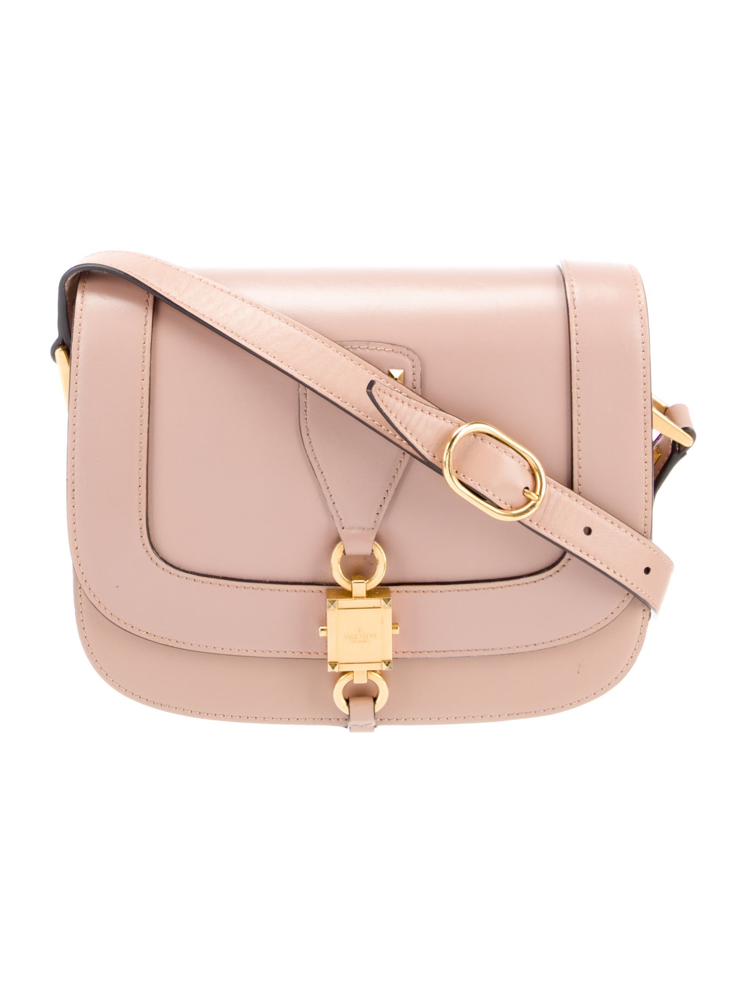 Valentino Leather V-Locker Saddle Bag