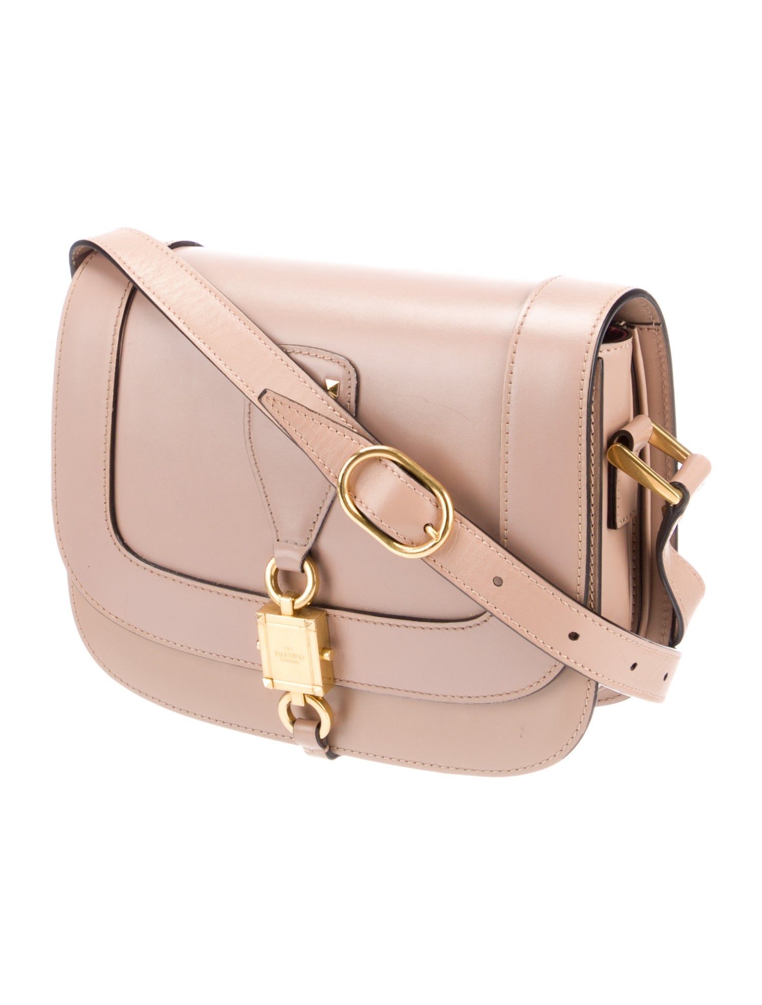 Valentino Leather V-Locker Saddle Bag