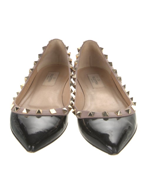 Valentino Rockstud Accents Patent Leather Flats
