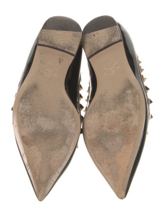 Valentino Rockstud Accents Patent Leather Flats
