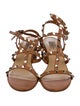 Valentino Leather Studded Accents Gladiator Sandals