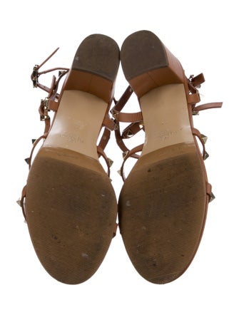 Valentino Leather Studded Accents Gladiator Sandals