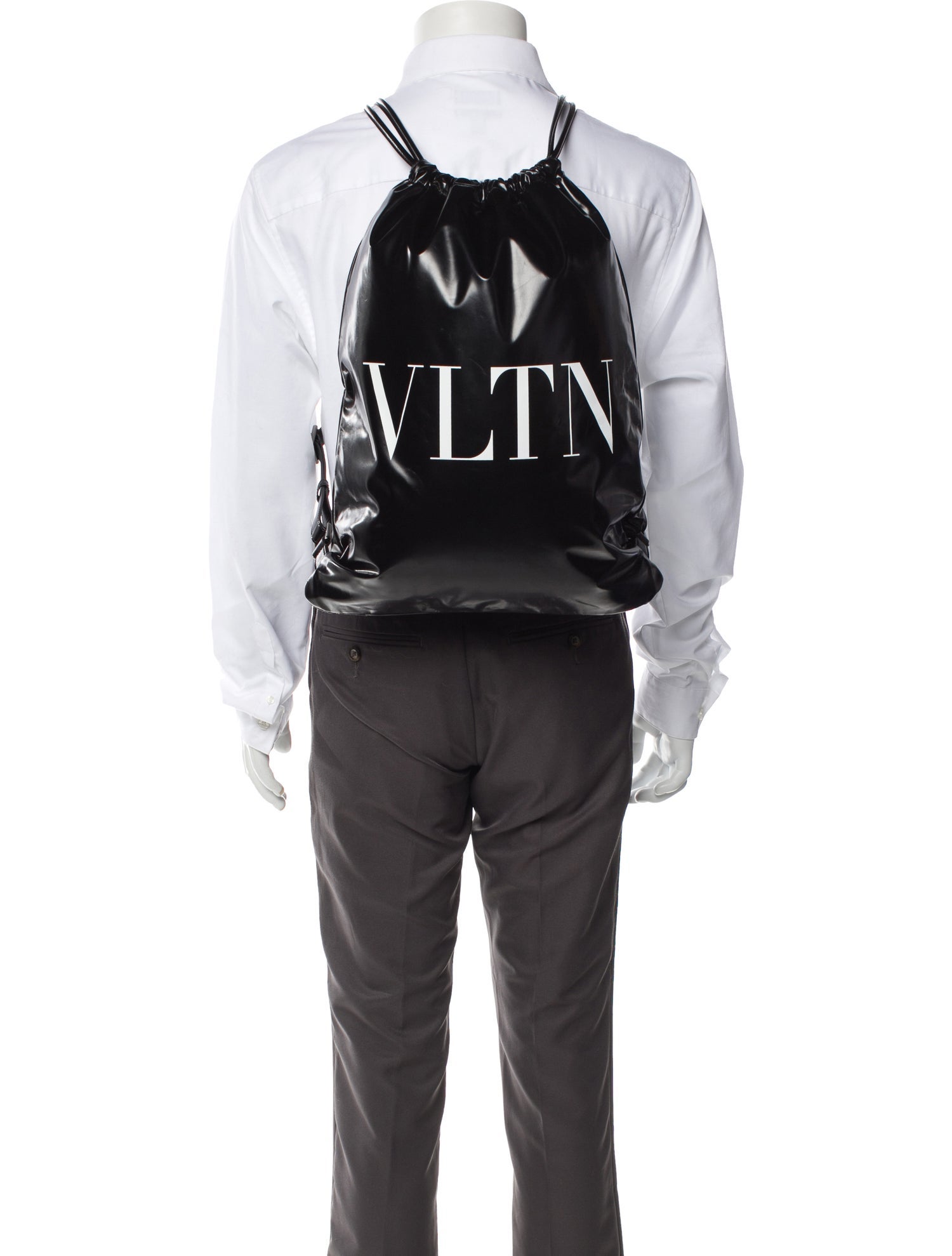 Valentino VLTN Leather Drawstring Backpack - Black Backpacks, Bags
