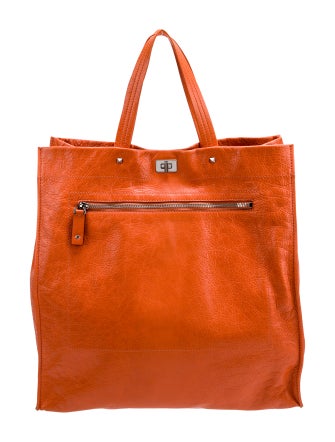 Valentino Solid Leather Tote Bag