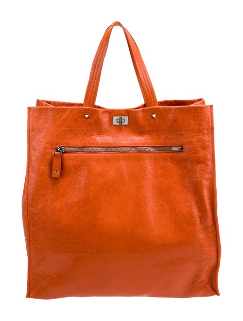 Valentino Solid Leather Tote Bag