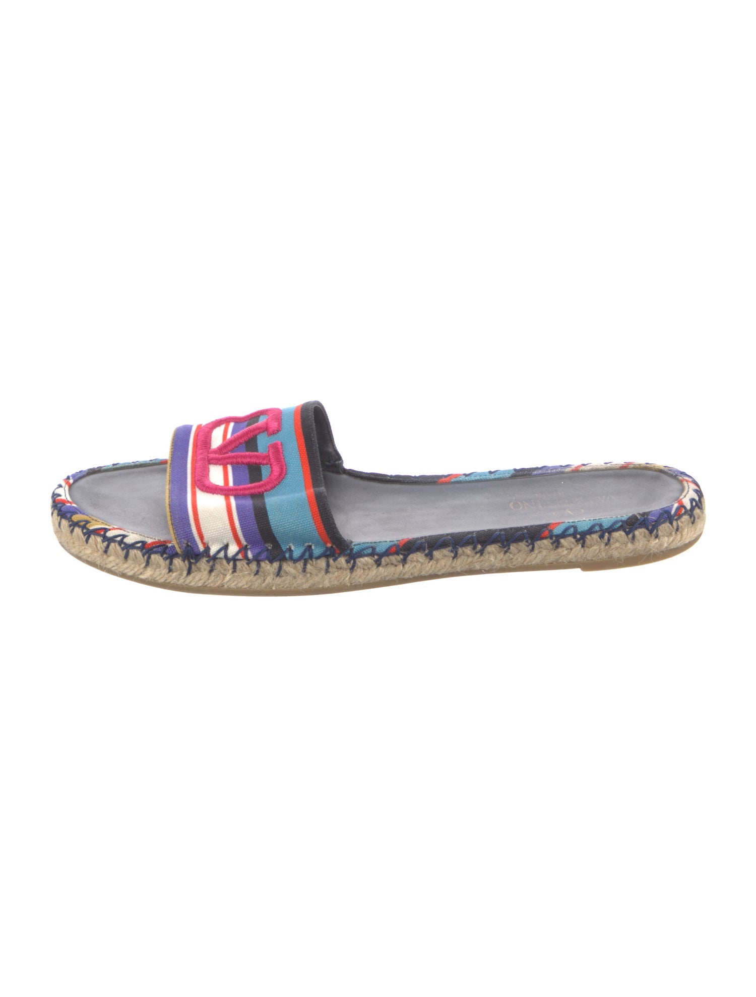 Valentino Vlogo Flat Espadrilles Multicolor Canvas 240577
