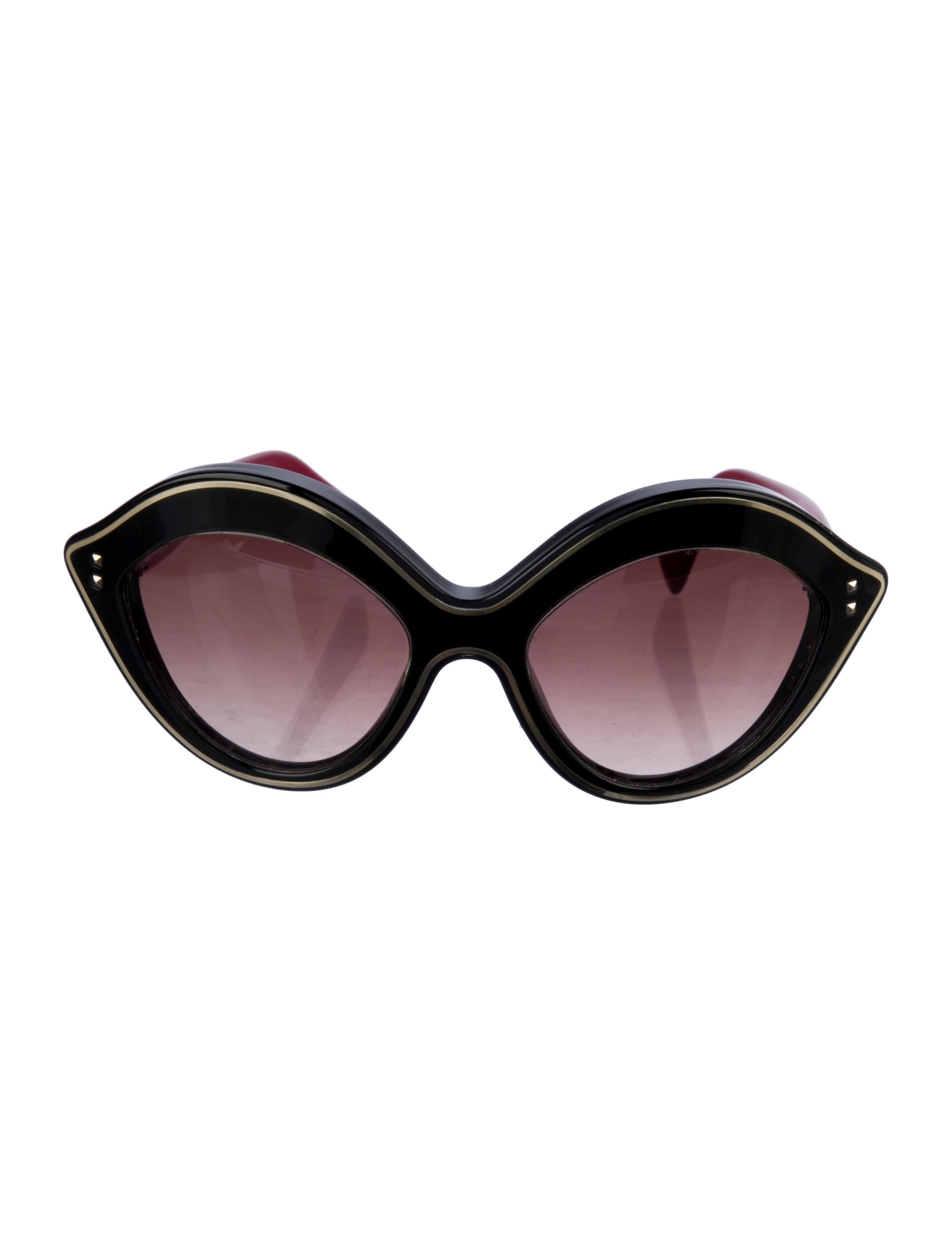 Valentino Rockstud Accents Oversize Sunglasses