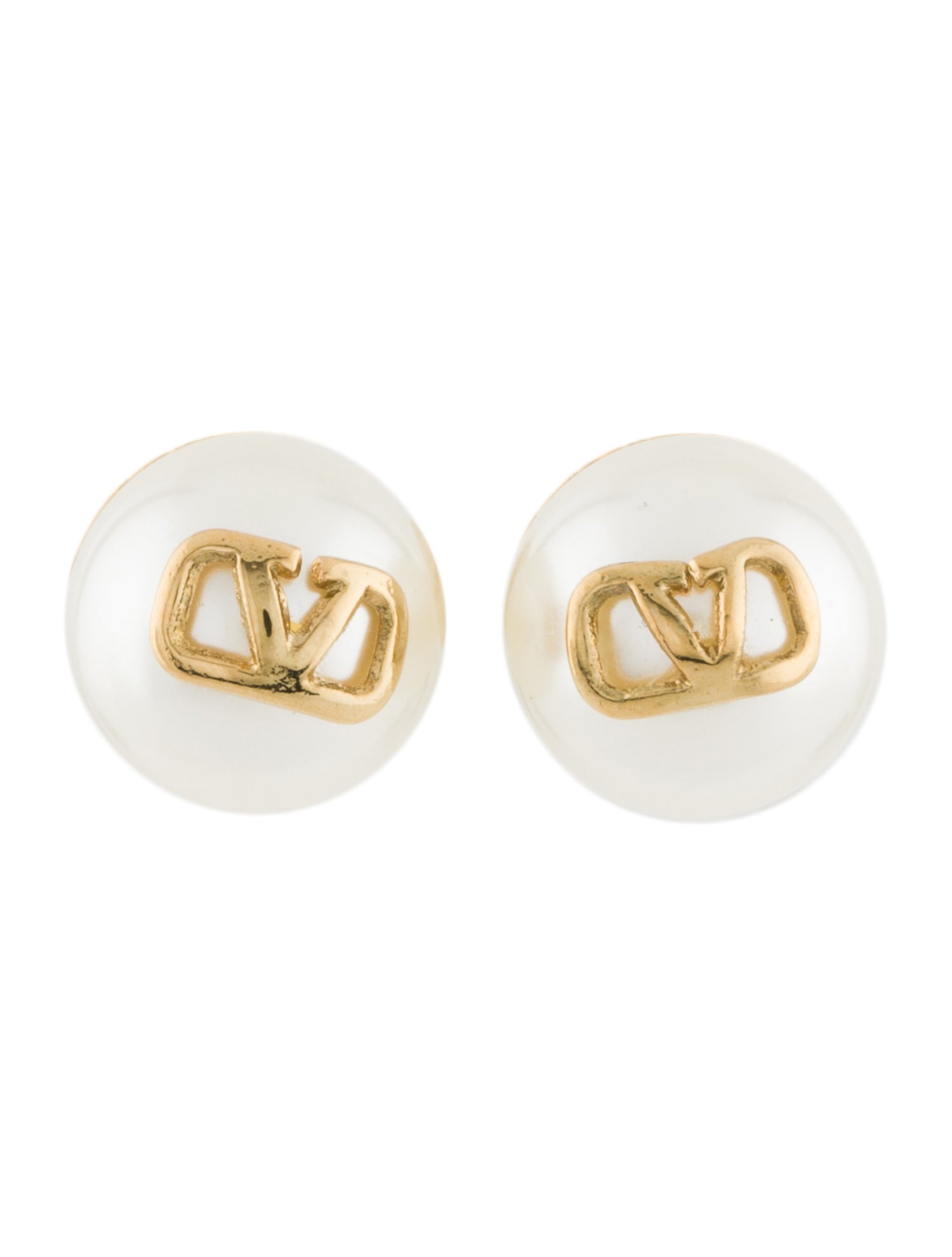 VLogo Heart-Shaped Pearl Earrings main image 1