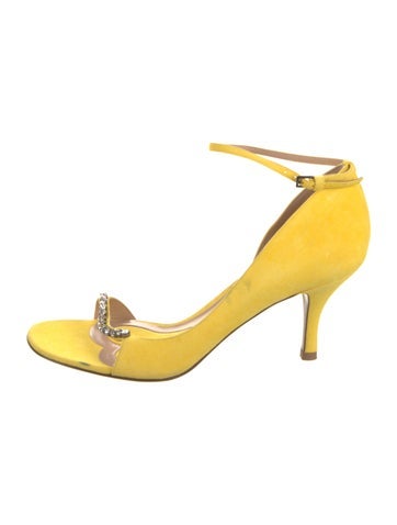 Valentino Sandals Suede Crystal Embellishments IT 37 | 7