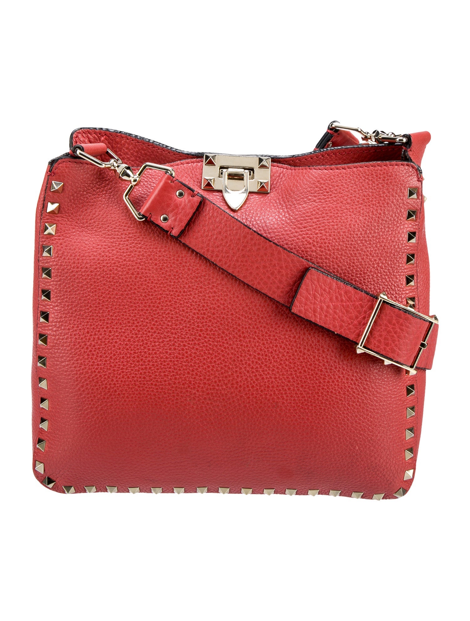 Valentino Rockstud Messenger Bag Red Crossbody Bags, Handbags