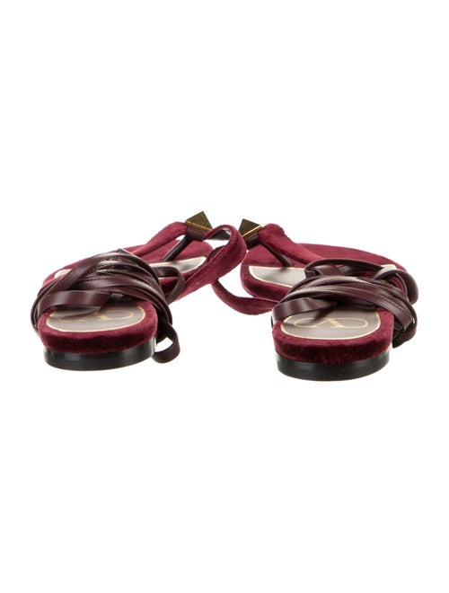 Valentino Rockstud Accents Velvet Gladiator Sandals