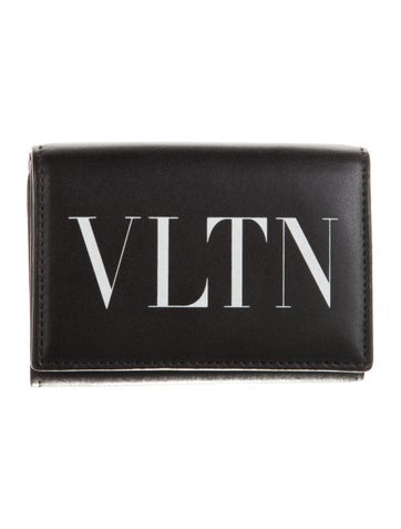Valentino Wallets Leather Graphic Print Compact Wallet