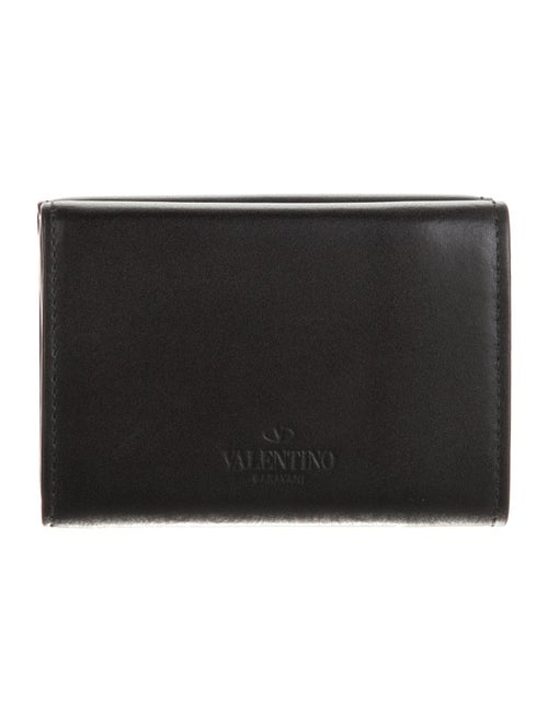 Valentino Leather Graphic Print Compact Wallet